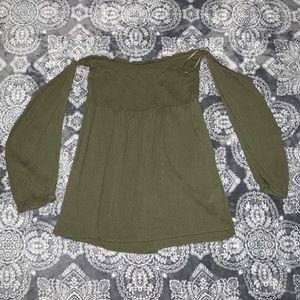 Green off the shoulder top